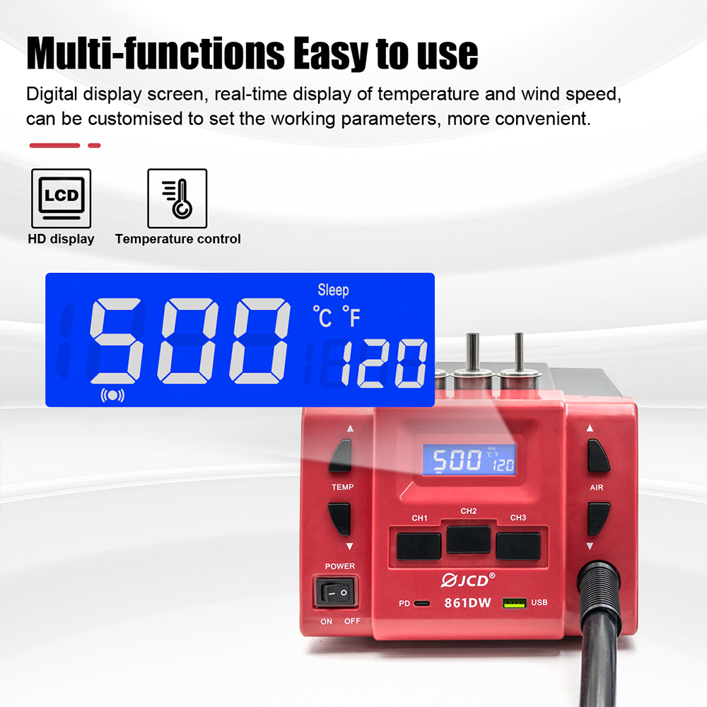JCD 861DW Hot Air Gun 1000W Hi - Hot Air Rework Station 861Dw review and price
